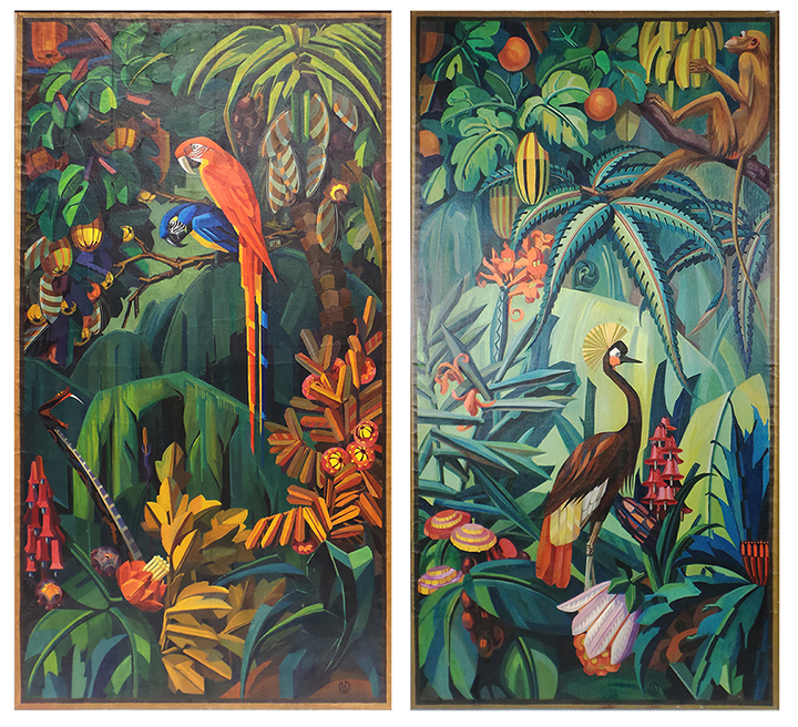 Lot 402: pair of Edy Legrand exotic bird oils on canvas. Roland Auctions NY image