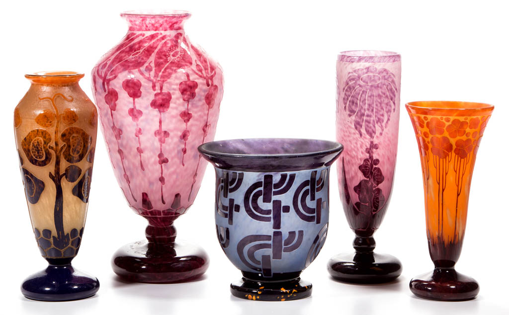 Sample of a large selection of American and European art glass. Jeffrey S. Evans & Associates image