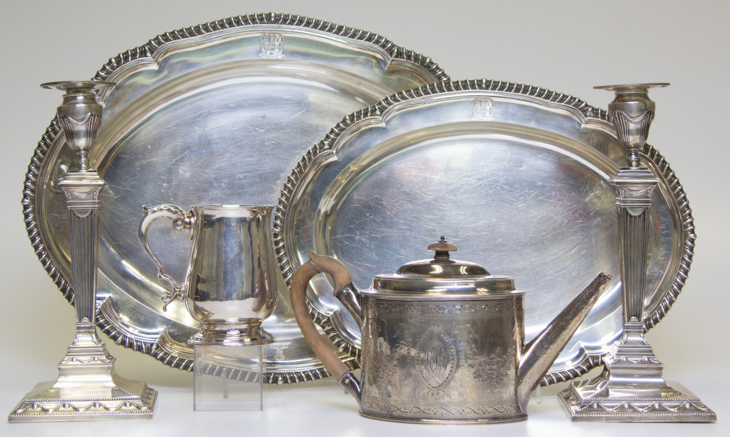 Large selection of Georgian and American silver including Bateman family and Tiffany. Jeffrey S. Evans & Associates image