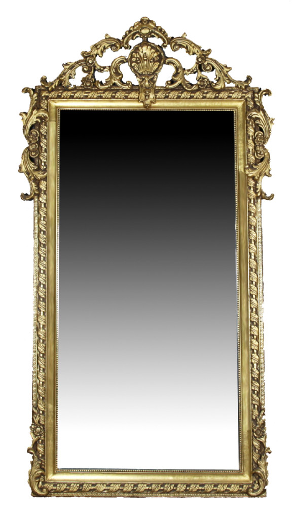French 19th century Louis XIV-style gilt and gesso pier mirror, 10in x 55 1/2in. Estimate: $1,500-$2,000. Crescent City Auction Gallery image