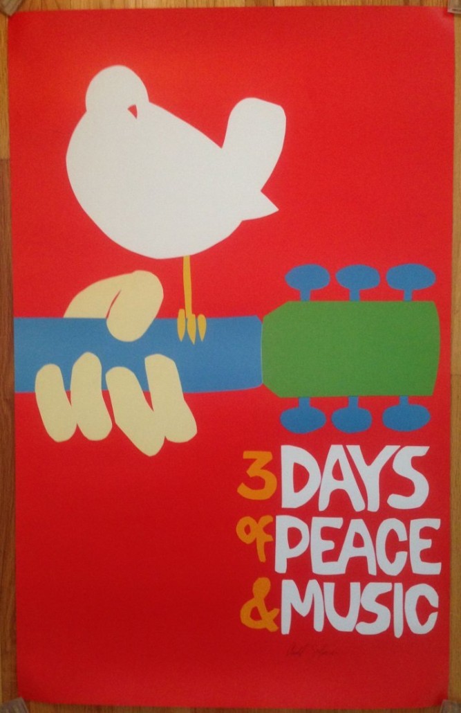 Original signed Woodstock 'no-black plate' poster. Pashco Posters image