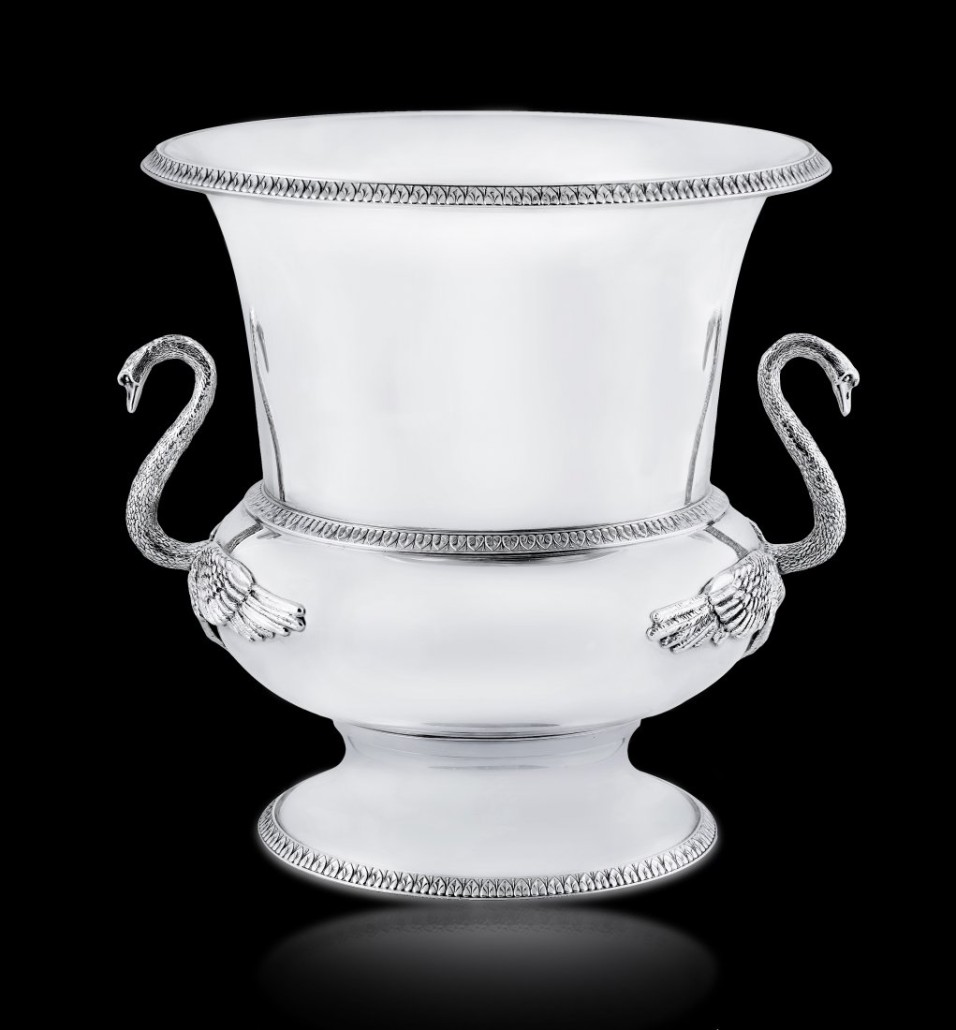 Marked Buccellati sterling silver wine cooler, 11 1/4in. Estimate: $2,000-$4,000. A.B. Levy’s image