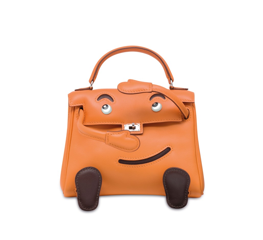 The diminutive bag Hermes called Quelle Idole – a play on Kelly Doll – was a playful production which now has a life of its own. An smiling orange Gulliver leather example, Taipei Limited Edition 2009, sold at Christie’s Hong Kong for $97,207 in 2015. (HK $750,000). Courtesy Christie’s