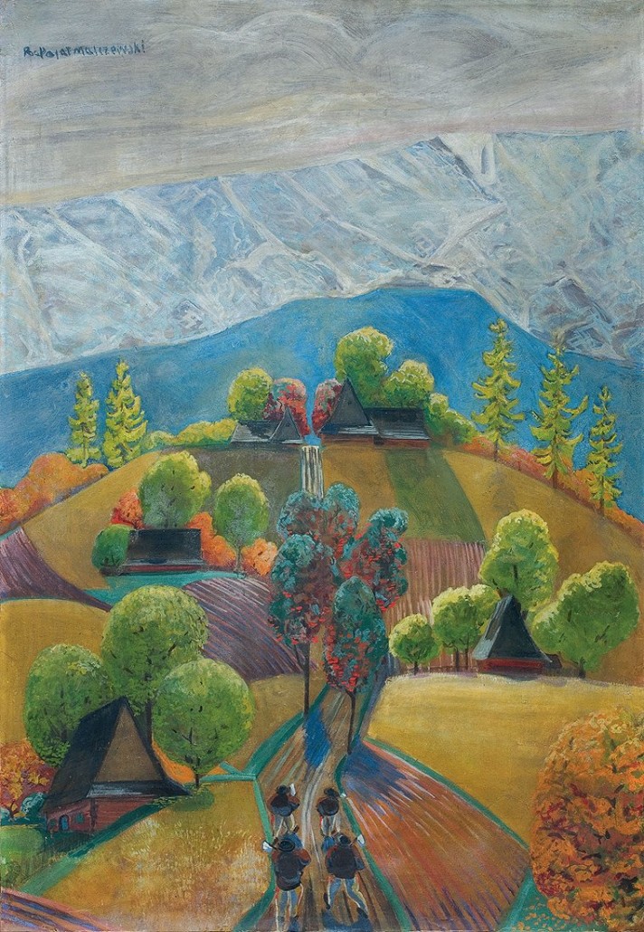 Lot 87 – Malczewski Rafal, ‘Autumn on Podhale,’ circa 1927, oil, cardboard. Agra-Art Auction Center