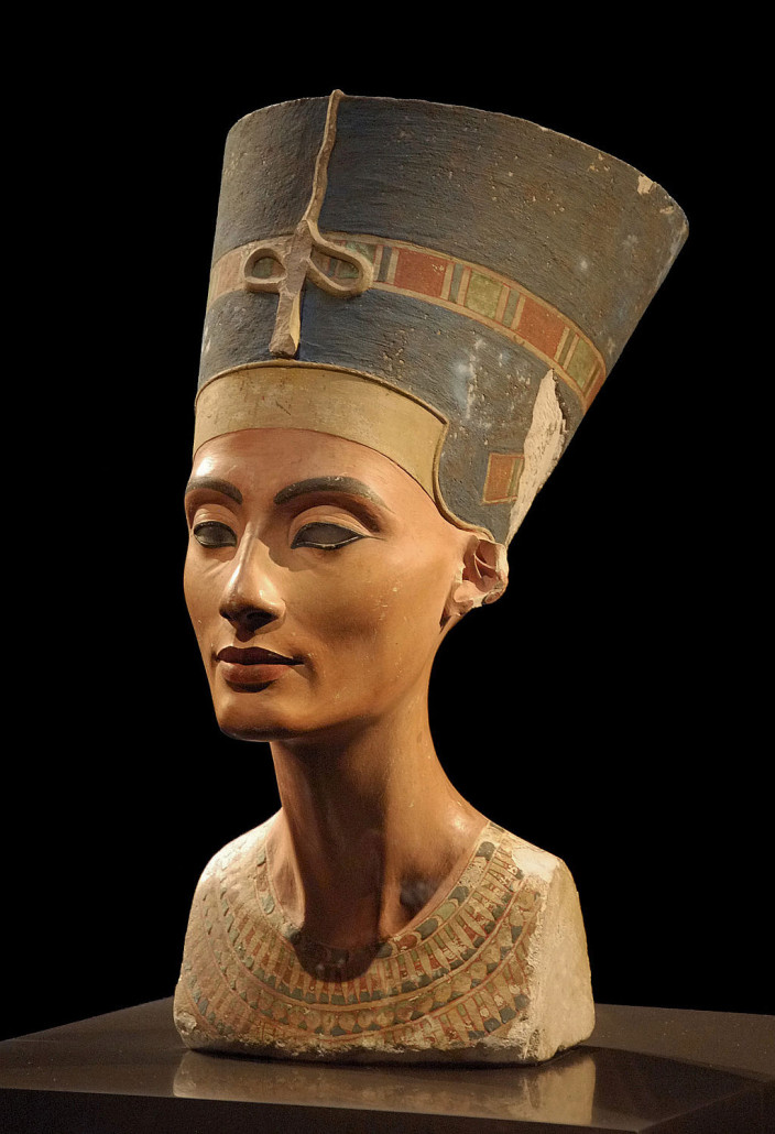 Bust of Nefertiti in Neues Museum, Berlin. Photo by Philip Pikart, licensed under the Creative Commons Attribution-Share Alike 3.0 Unported license.