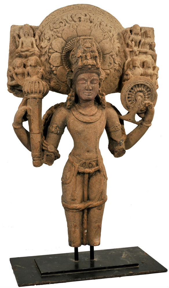 Lot 209 - buff sandstone figure of Vishnu. Gray’s image