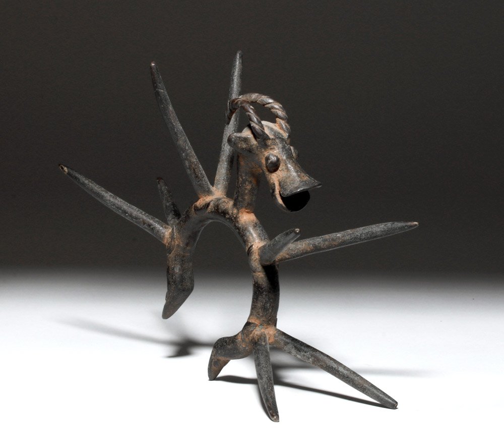Africa, Burkina Faso, 19th century, spiked iron bracelet in the form of an antelope. Estimate: $1,000-$1,500. Artemis Gallery image