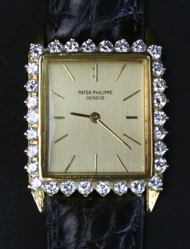 Patek Philippe wristwatch, surrounded by diamonds. Louis J. Dianni image