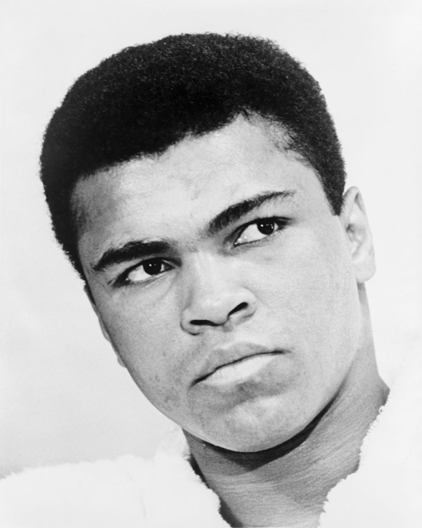Muhammad Ali in a 1967 World Journal Tribune photo by Ira Rosenberg, Library of Congress image, courtesy of Wikimedia Commons.