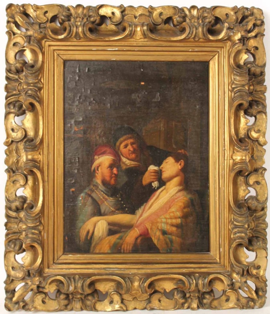 The framed painting as it appeared in the auction catalog. Image courtesy of LiveAuctioneers.com archive and Nye & Company Auctioneers