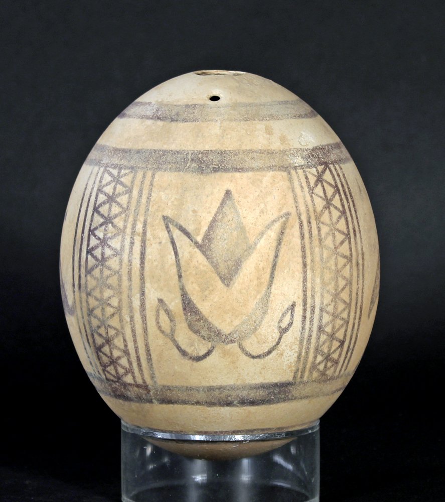 Ancient Phoenician painted ostrich egg, Asia Minor, 8th to 6th century BCE, est. $14,000-$21,000