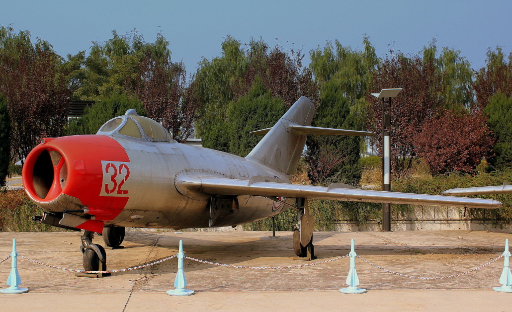 A Russian-made MiG-15 at an aviation museum in Beijing, China. Image by calflier001. This file is licensed under the Creative Commons Attribution-Share Alike 2.0 Generic license.