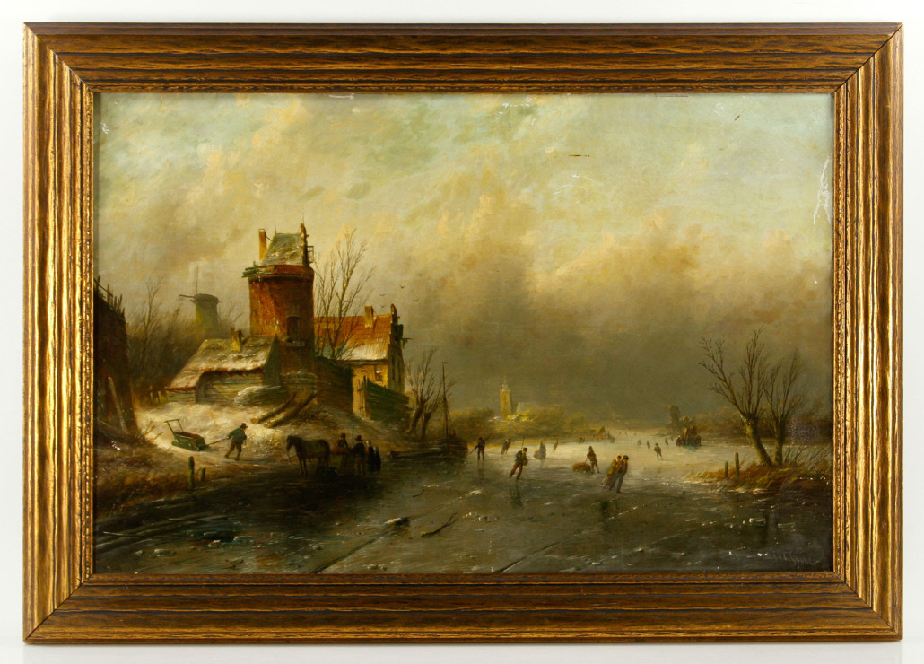 Jan Jacob Spohler’s Dutch winter scene. Kaminski Auctions image