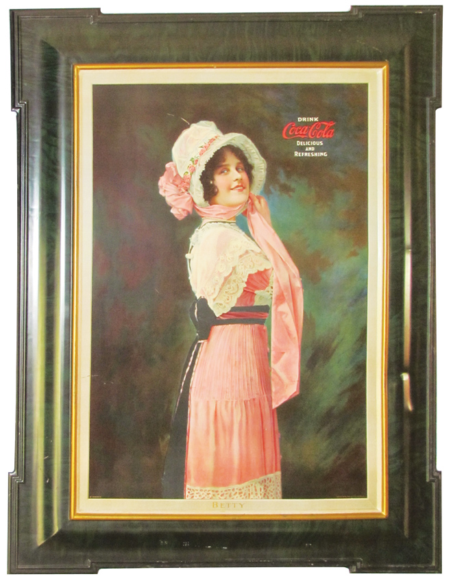 Self-framed tin sign for Coca-Cola in excellent condition. Showtime Auction Services image