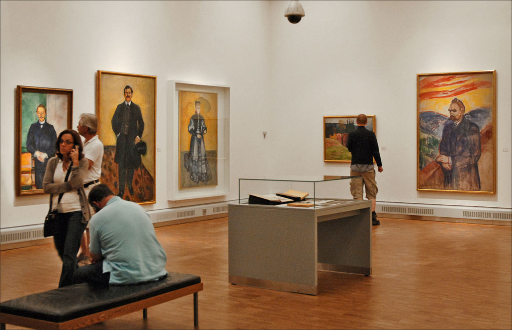 A room at the Munch museum in Oslo, where two of the artist's paintings were stolen in 2004. Image by dalbera from Paris, France. This file is licensed under the Creative Commons Attribution 2.0 Generic license.