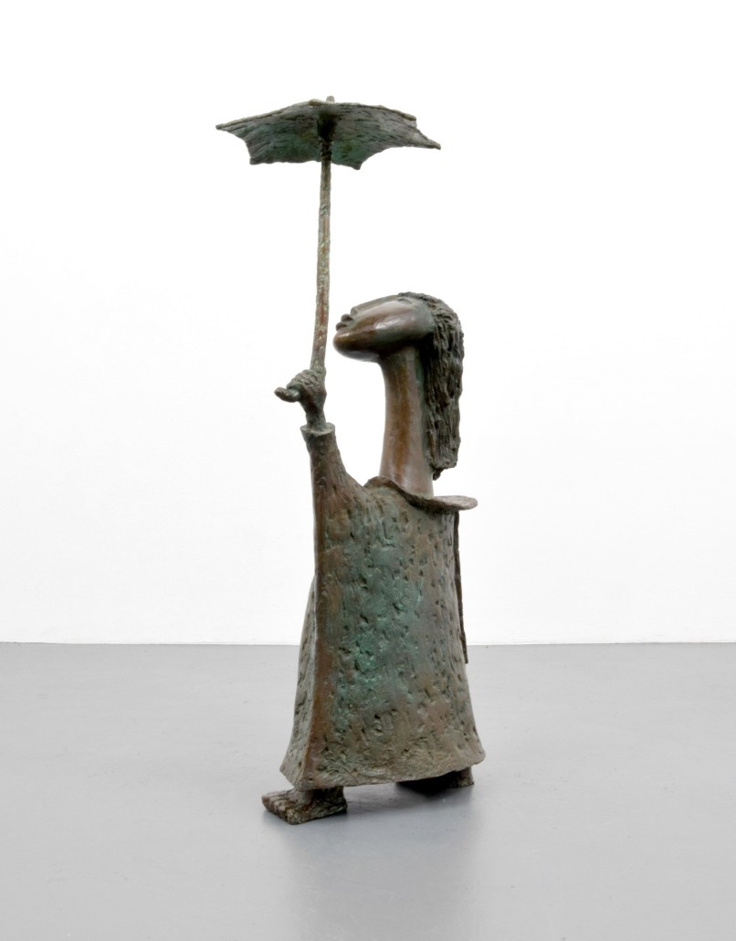 Angel Botello bronze sculpture, Girl Standing With Umbrella,’ signed ed. 9/10, $15,000-$25,000