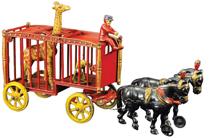 Hubley cast-iron Giraffe Van, $16,520. Bertoia Auctions image 