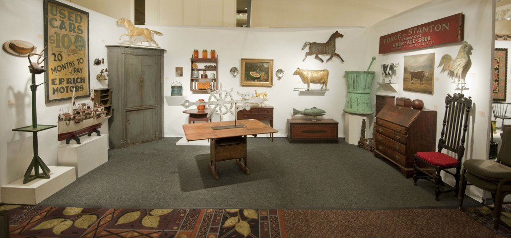 Punta Gorda, Fla. dealer Michael Whittemore's room setting at a previous show. New Hampshire Antiques Dealers Association image
