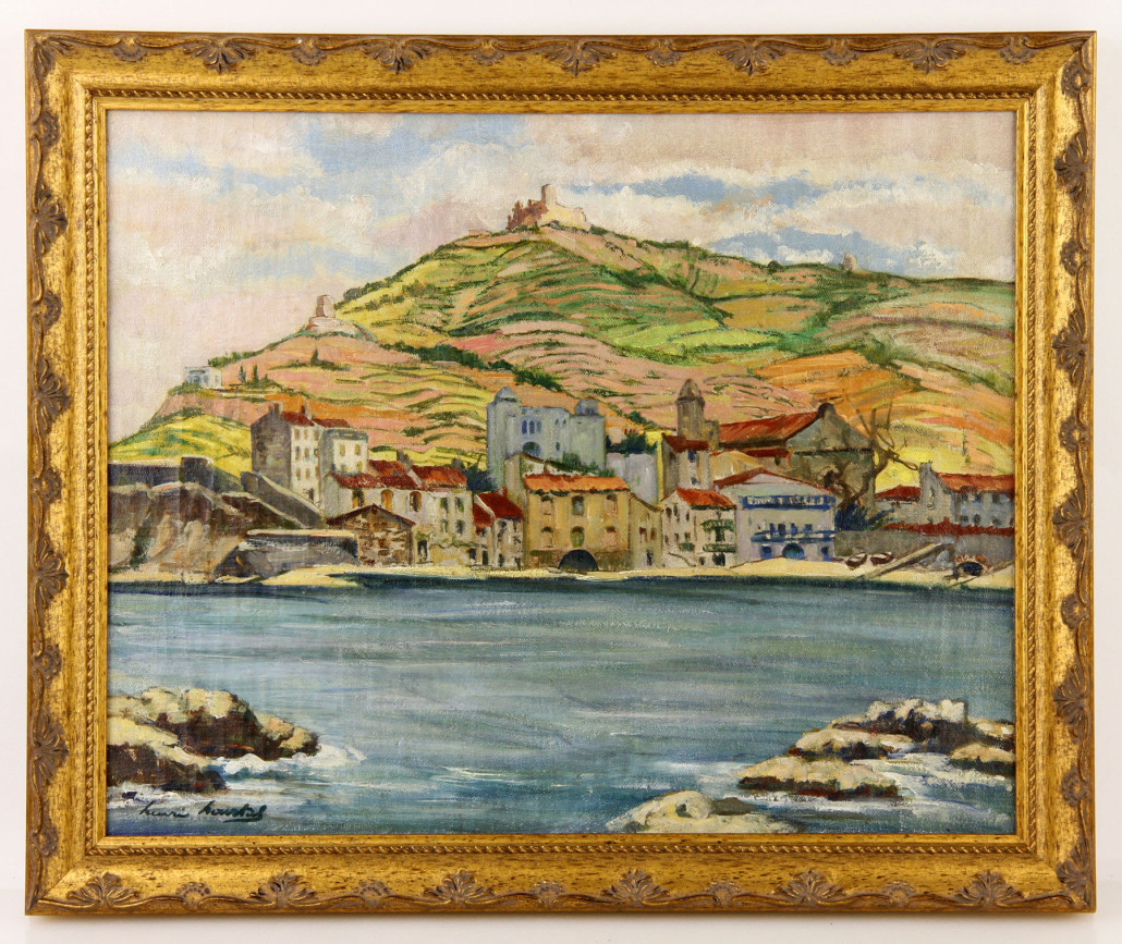 Henri Hourtal, ‘Cote d"Azur’, oil on canvas. Kaminski Auctions image