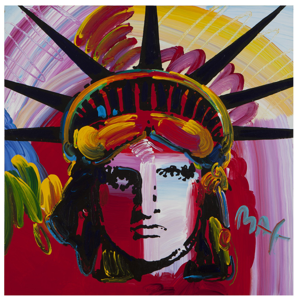 This bold painting by Peter Max achieved $13,750. John Moran Auctioneers image