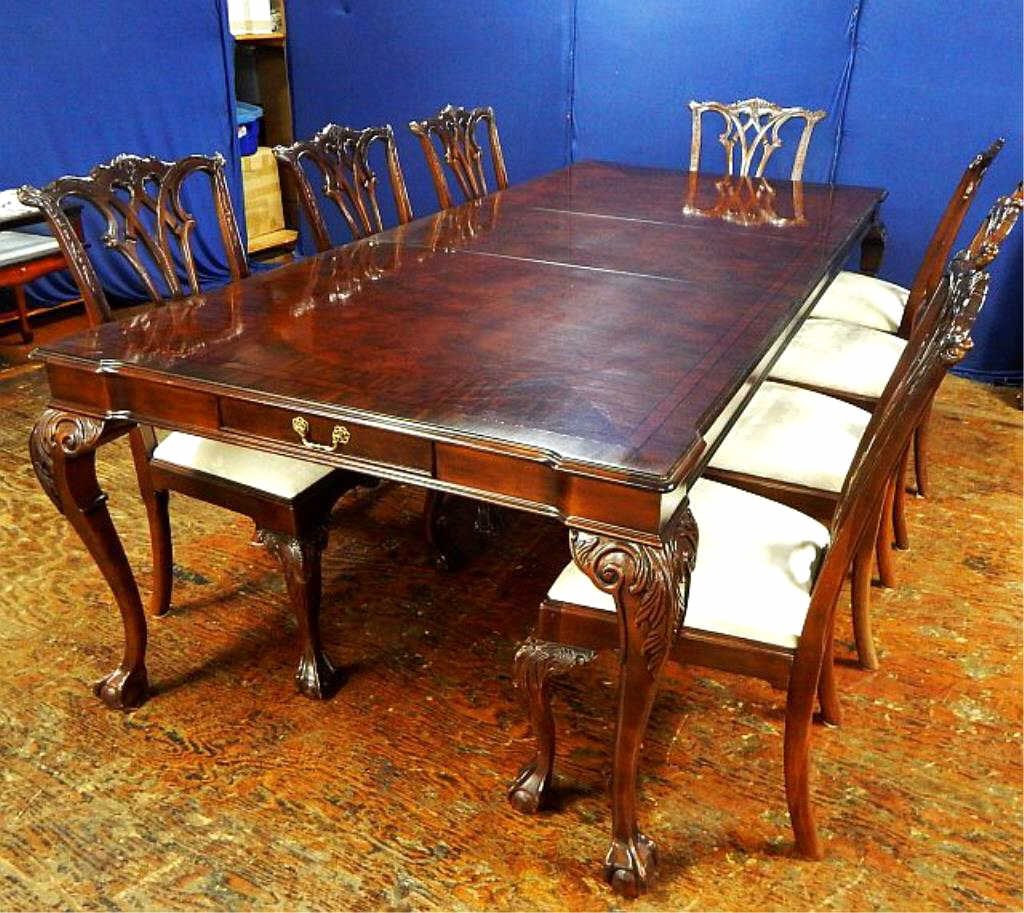 Handmade Century dining room table and eight chairs. Estimate: $2,000-$2,500. Don Presley Auction image