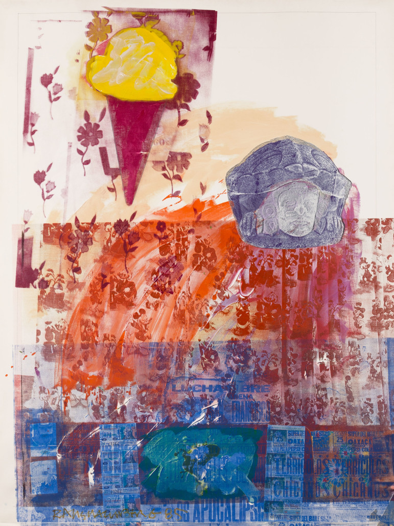 Robert Rauschenberg (1925-2008), ‘Untitled,’ 1985, acrylic, collage and pencil on fabric-laminated paper, 64 3/8in x 48in (163.5cm x 121.9 cm). Estimate: $300,000-$500,000. Heritage Auctions image