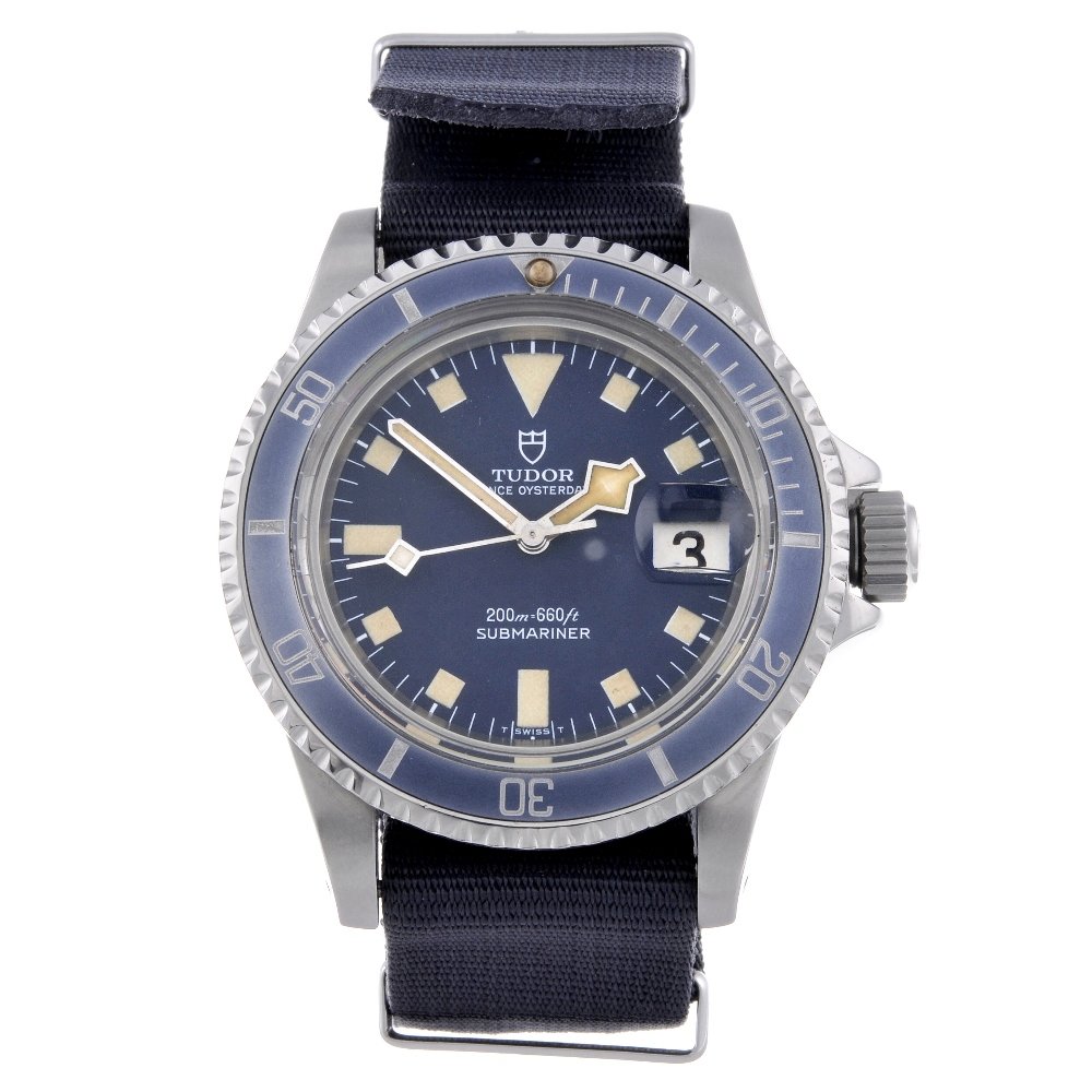 Tudor man's Prince Oysterdate Submariner Snowflake wristwatch, circa 1978. Stainless steel case with calibrated bezel. Reference 94110, serial 897266. Est. £2,800-£3,600. Fellows image