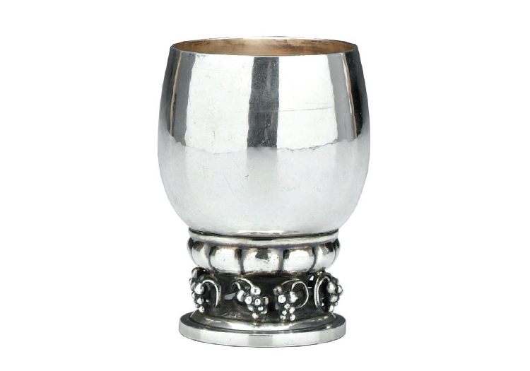 A 1945 sterling beaker by Georg Jensen sold for $1,300 in a September 2007 auction. Courtesy of Brunk Auctions.