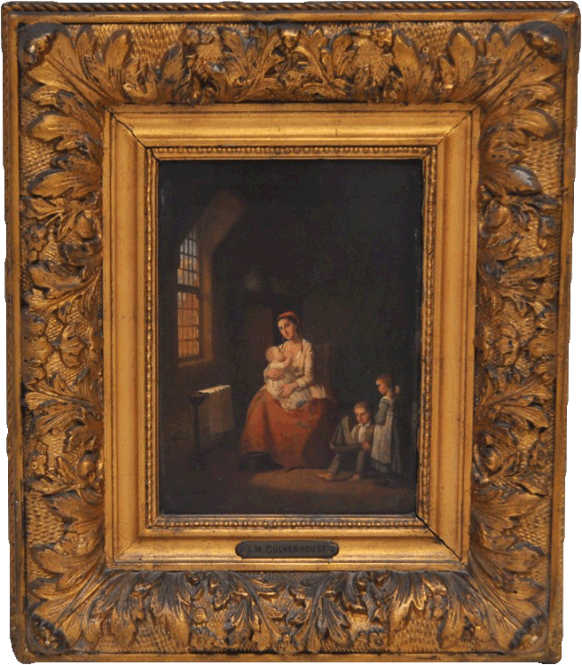 Johann Mongles Culverhouse (Dutch 1825-1895) oil on panel. Estimate: $5,500-$6,500. Charleston Estate Auctions image 