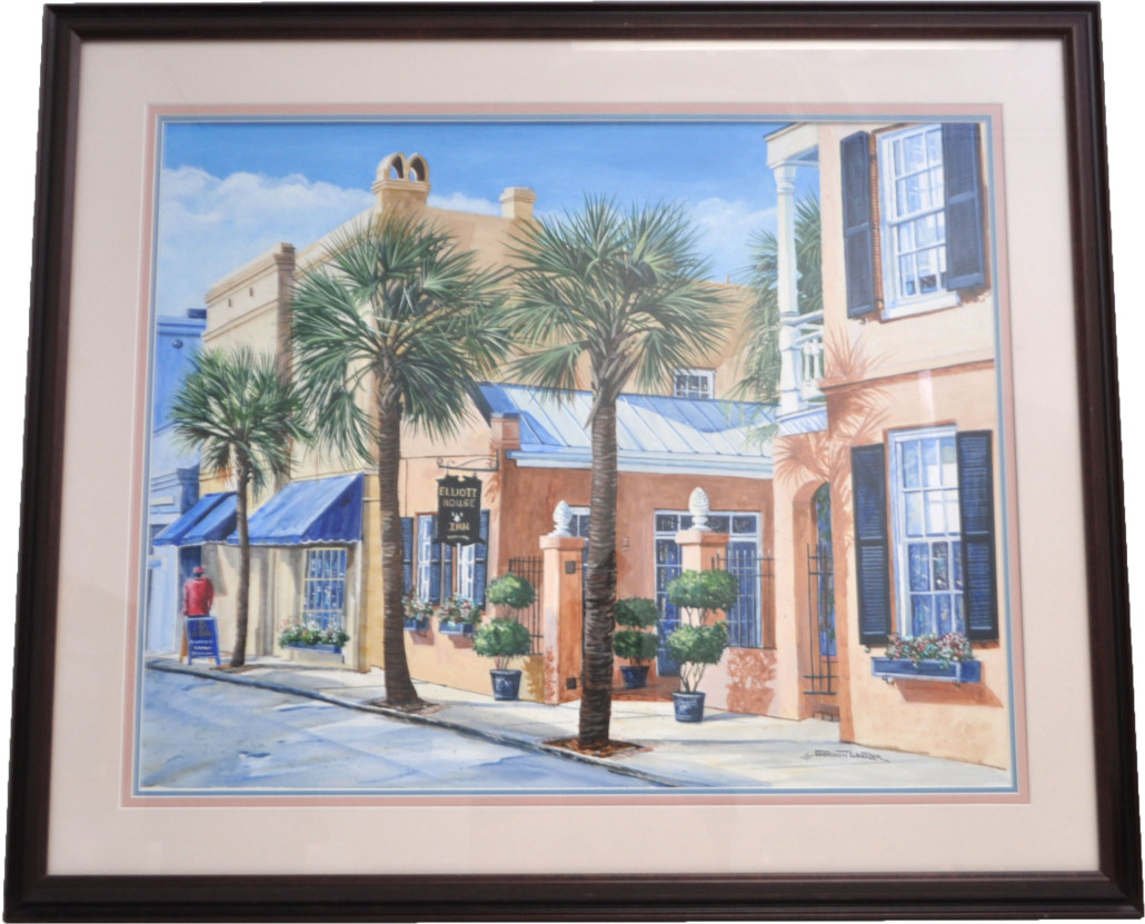 Large original Gordon Wheeler watercolor. Estimate: $5,500-$7,500. Charleston Estate Auctions image