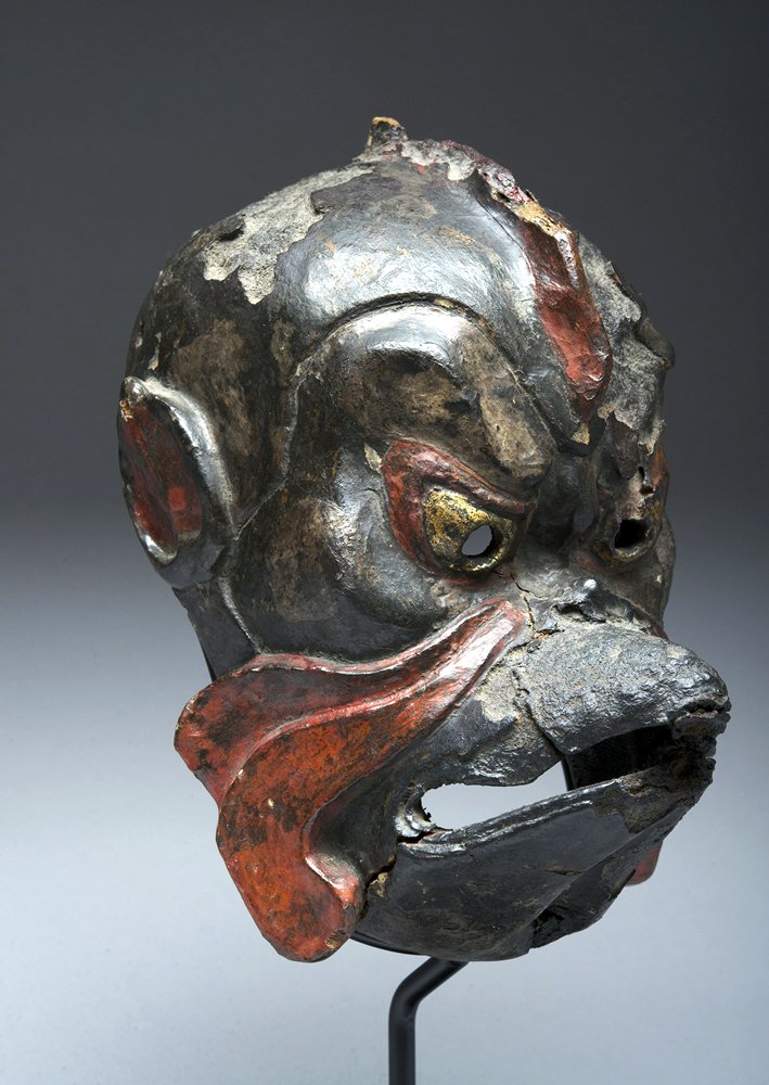 Rare 8th-century Japanese wood Gigaku mask, Karura type, est. $9,000-$12,000