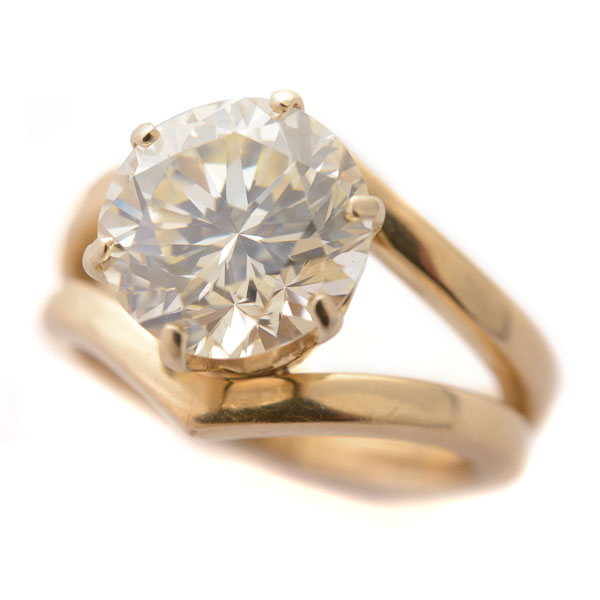 Diamond, 14k yellow gold ring. Estimate: $18,000-$25,000. Michaan’s image