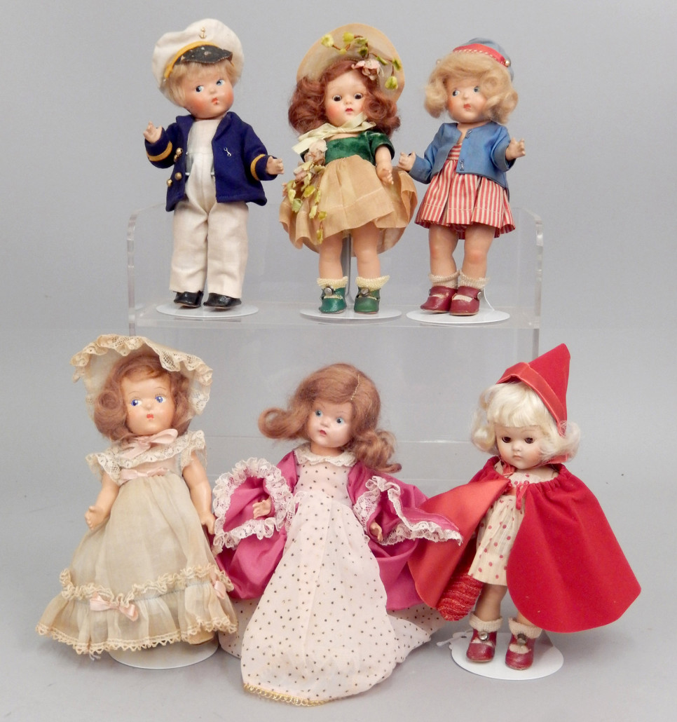 An array of Vogue Ginny dolls