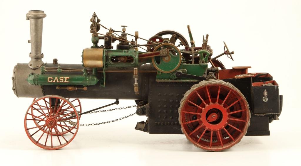 Finely detailed 1/8 scale mechanical model of a Case traction engine (est. $4,000-$6,000). John McInnis Auctioneers image