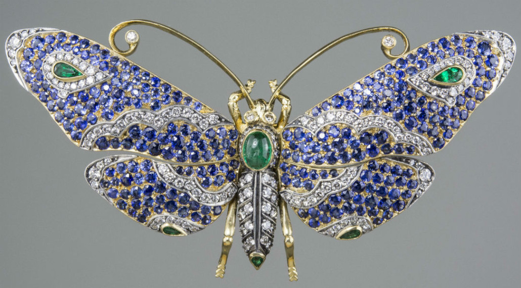 Tiffany & Co. sapphire butterfly. Estimated value: $12,000-$15,000. Capo Auction image