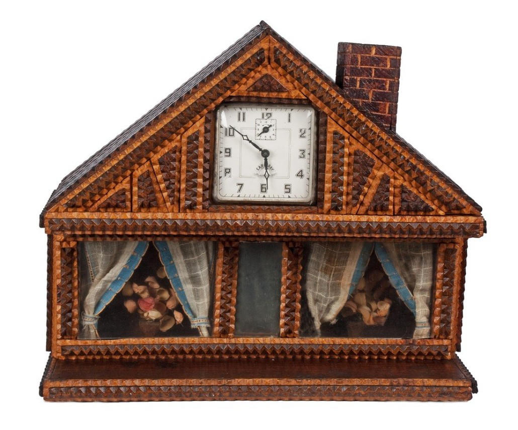 Clock case in the form of a house. Estimate: $500-$750. Last Chance by LiveAuctioneers image