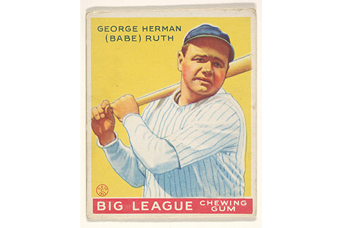 George Herman (Babe) Ruth from the Goudey Gum Co.'s Big League Chewing Gum series (R319), 1933. Commercial lithograph. The Metropolitan Museum of Art, New York, The Jefferson R. Burdick Collection, Gift of Jefferson R. Burdick
