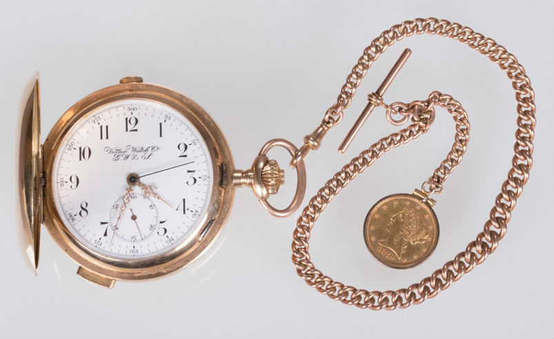 A 14K rose gold Chronograph Minuet Repeater pocket watch. Gray's image