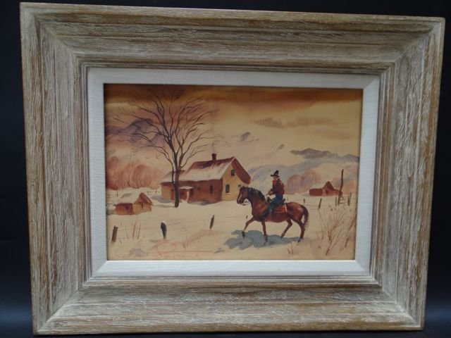Double-sided watercolor by Charles Payzant. Estimate: $2,800-$3,850. Last Chancer by LiveAuctioneers image