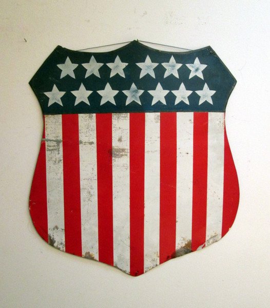 Patriotic shield, 18in x 20in. Estimate: $500-$1,000. Last Chance by LiveAuctioneers image