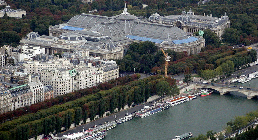 Grand Palais as seen from the Eiffel Tower. Image by Gerard Ducher. This file is licensed under the Creative Commons Attribution-Share Alike 2.5 Generic license.