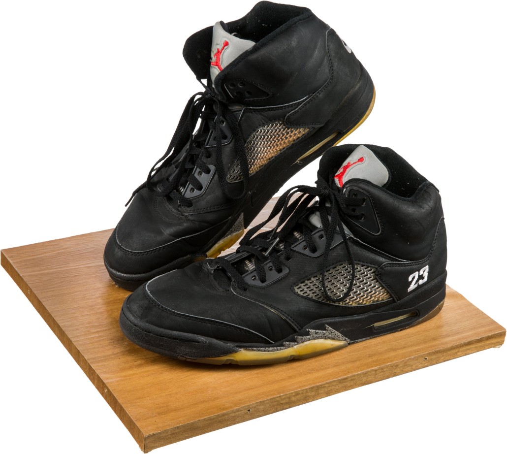 Nike Air Jordan sneakers gifted to Whitney Houston by Michael Jordan, inscribed and signed by the basketball legend. Estimate: $16,0900-$24,000. Heritage Auctions image