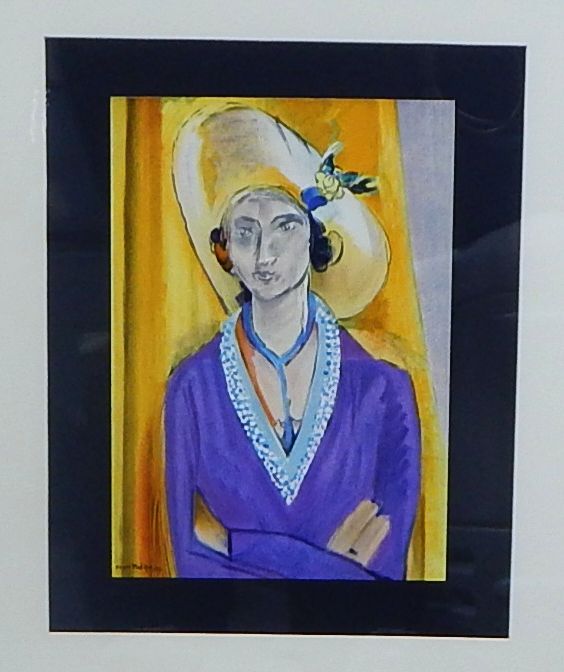 Henri Matisse, ‘Mademoiselle L.L. Le Chapeau,’ offset lithograph on paper. Image measures 9 1/4in x 6 3/8in. Framed 24in x 20in. Estimate $400-$600. Don Presley Auction image