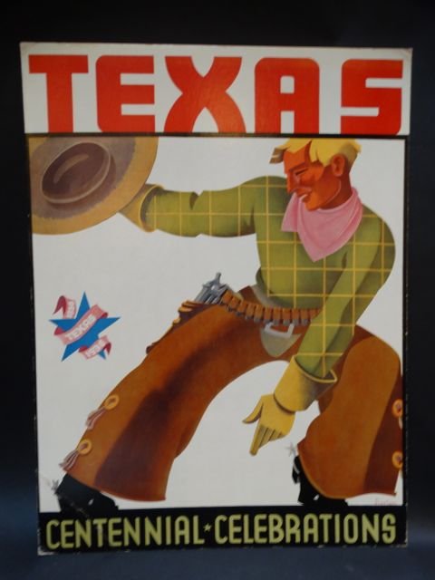 Original Texas Centennial poster, 1936. Estimate: $2,000–$2,750. Last Chance by LiveAuctioneers image 