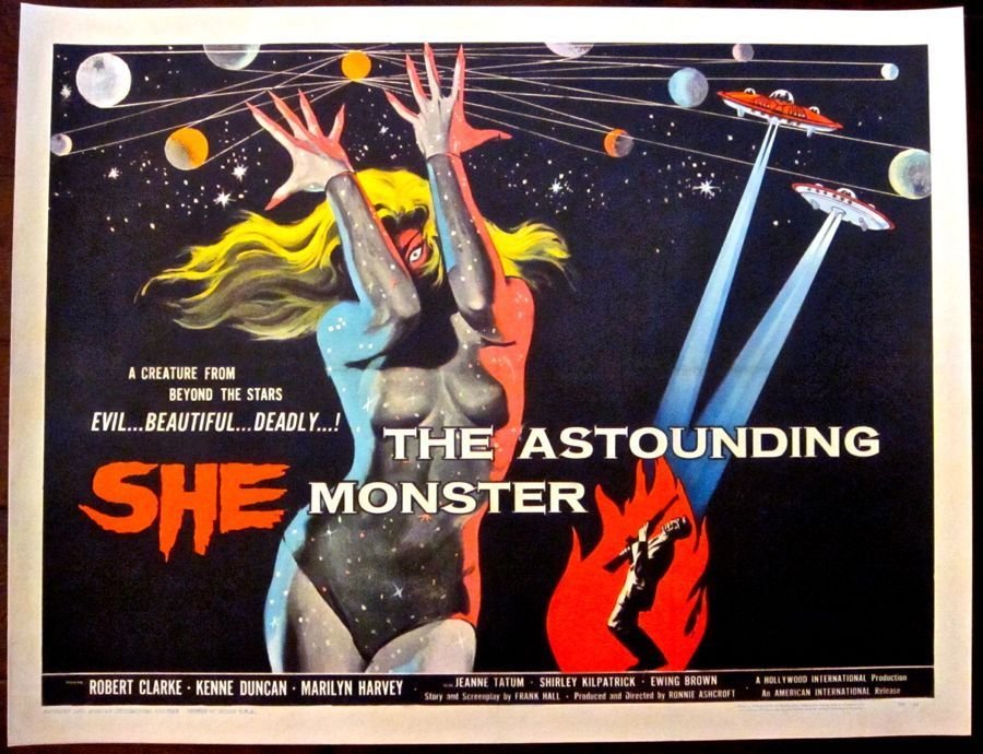 ‘The Astounding She Monster,’ (American International, 1958). Original U.S. half-sheet (22in x 28in). Estimate: $950-$1,140. Last Chance by LiveAuctioneers.com image