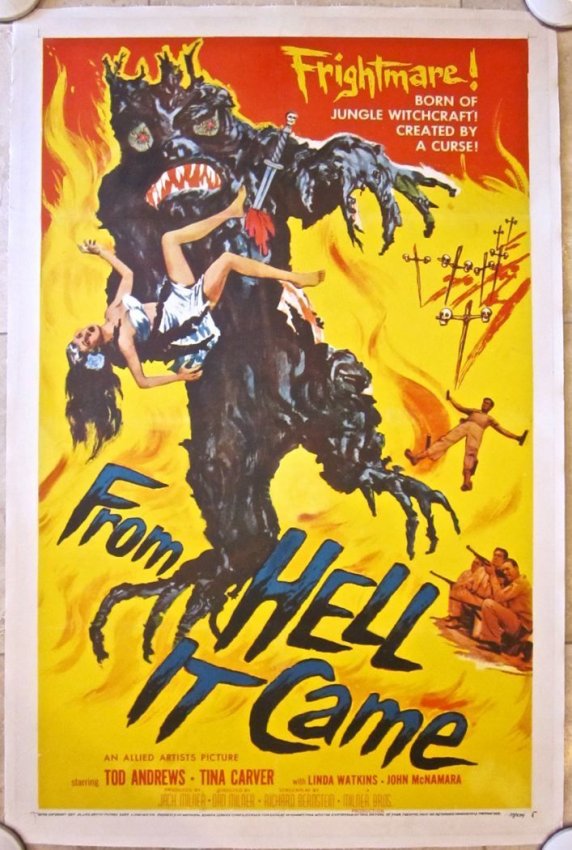 ‘From Hell It Came’ (United Artists, 1957). Original U.S. one sheet (27in x 41in). Estimate: $310–$372. Last Chance by LiveAuctioneers.com image