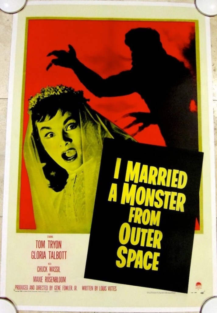 ‘I Married a Monster from Outer Space,’ (Paramount, 1958). Original U.S. one sheet (27in x 41in), linen backed. Estimate $400-$480. Last Chance by LiveAuctioneers.com image