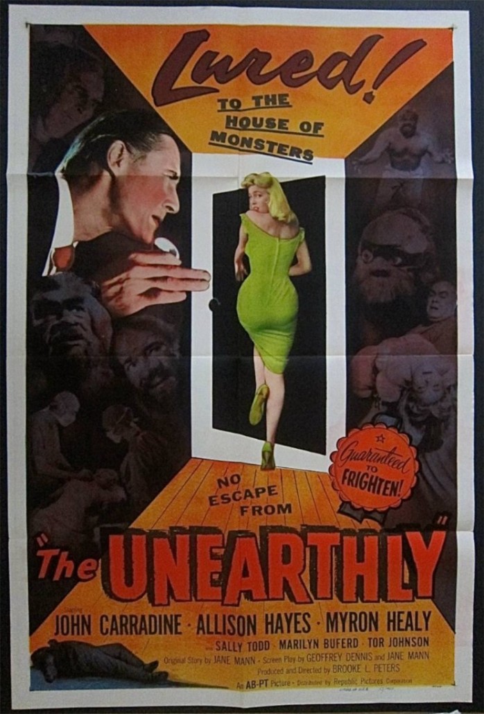 ‘The Unearthly’ (Republic, 1957). Original U.S. one sheet (27in x 41in). Estimate: $230– $275. Last Chance by LiveAuctioneers.com image