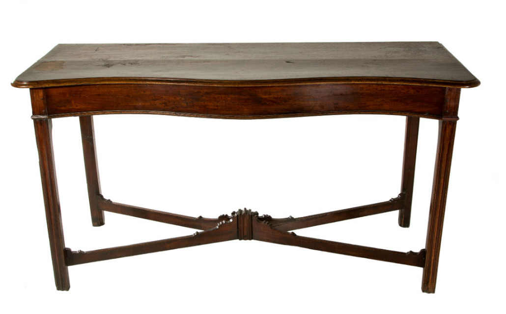 Virginia carved walnut sideboard table, circa 1780. Estimate: $10,000-$15,000. Jeffrey S. Evans & Associates image