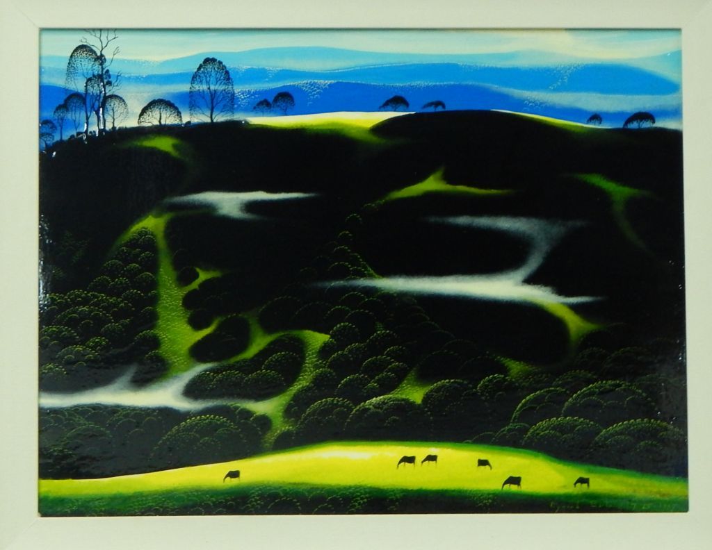 Eyvind Earle ‘Horse Country,’ original oil, image measures 18 x 24 inches, framed 30 x 35 1/2 inches. Estimate $20,000-$21,000. Don Presley Auction image
